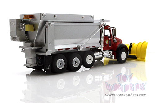 Greenlight - Mack Granite Dump Truck with Snow Plow & Salt Spreader - Arlington Heights, Illinois Public Works (2019, 1/64 scale diecast model car, Red/Silver) 30336/48